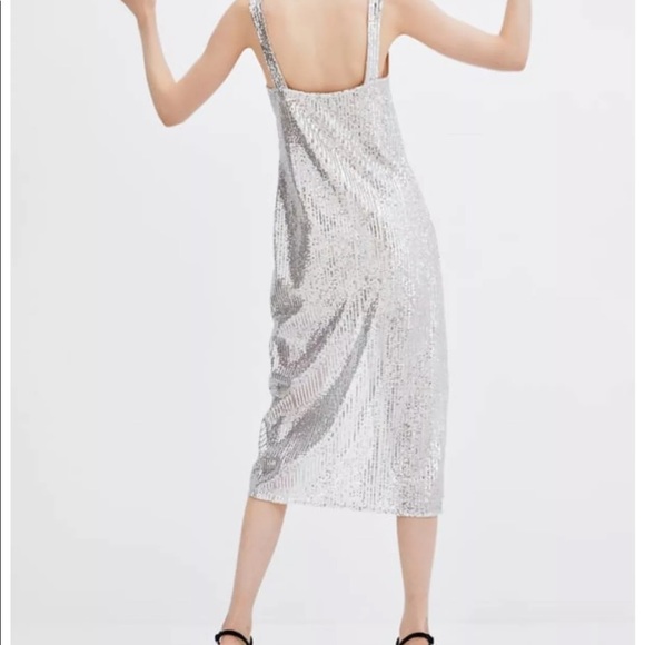 Zara Sequin Midi Dress Med. - Picture 3 of 6